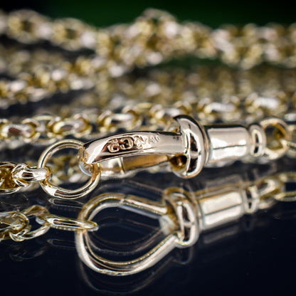 Antique 9ct Yellow Gold Fancy Link Chain Necklace with Dog Clip | 20.5"