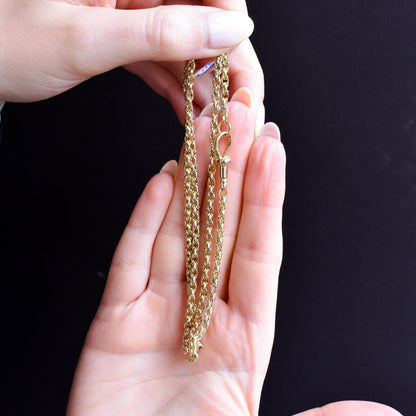Antique 9ct Yellow Gold Fancy Link Chain Necklace with Dog Clip | 20.5"