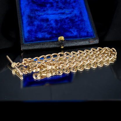 Antique 15ct Gold Oval Link Albert Watch Chain Necklace | 15.75" | B'ham 1922