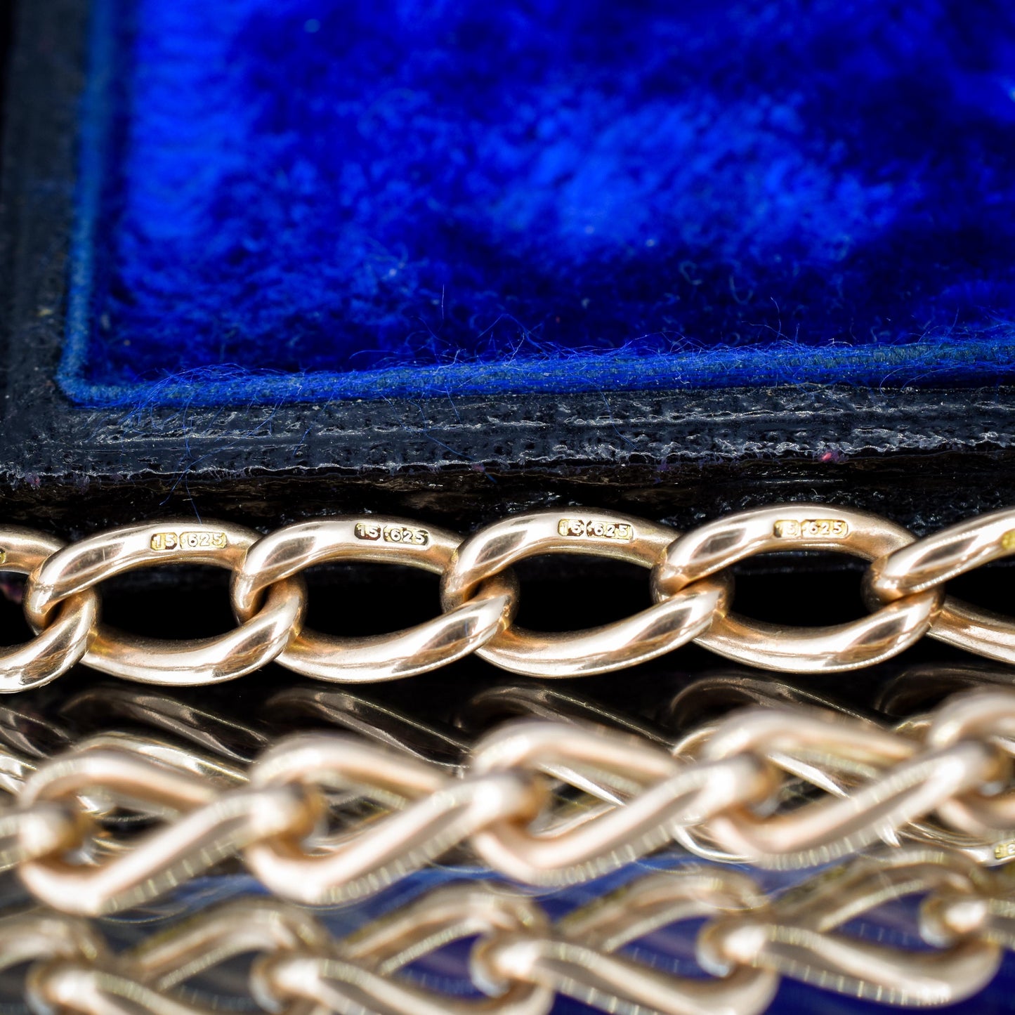 Antique 15ct Gold Oval Link Albert Watch Chain Necklace | 15.75" | B'ham 1922