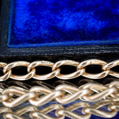 Antique 15ct Gold Oval Link Albert Watch Chain Necklace | 15.75" | B'ham 1922