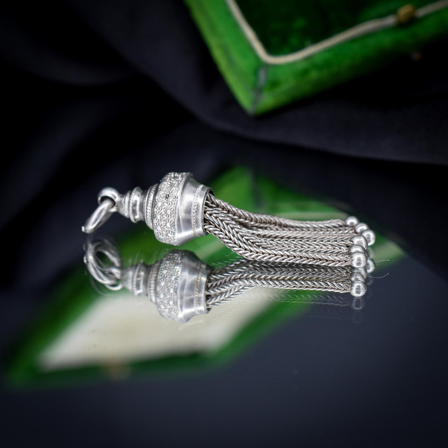 Antique Silver Tassel Charm Pendant - Victorian Edwardian