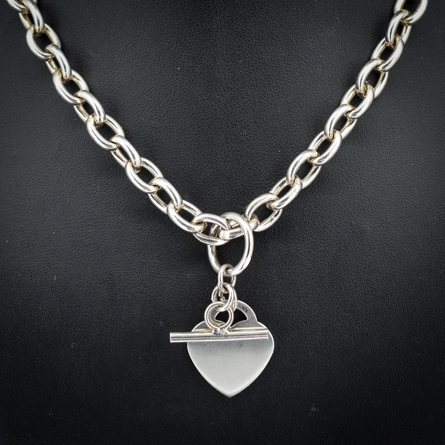 Vintage Sterling Silver Cable Link Watch Chain Necklace with T-Bar and Dog Clips – 21"
