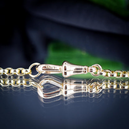 Antique 9ct Yellow Gold Oval Link Chain Necklace with Dog Clip | 20.75"