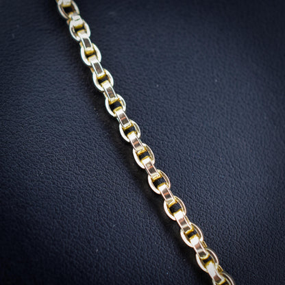 Antique 9ct Yellow Gold Oval Link Chain Necklace with Dog Clip | 20.75"