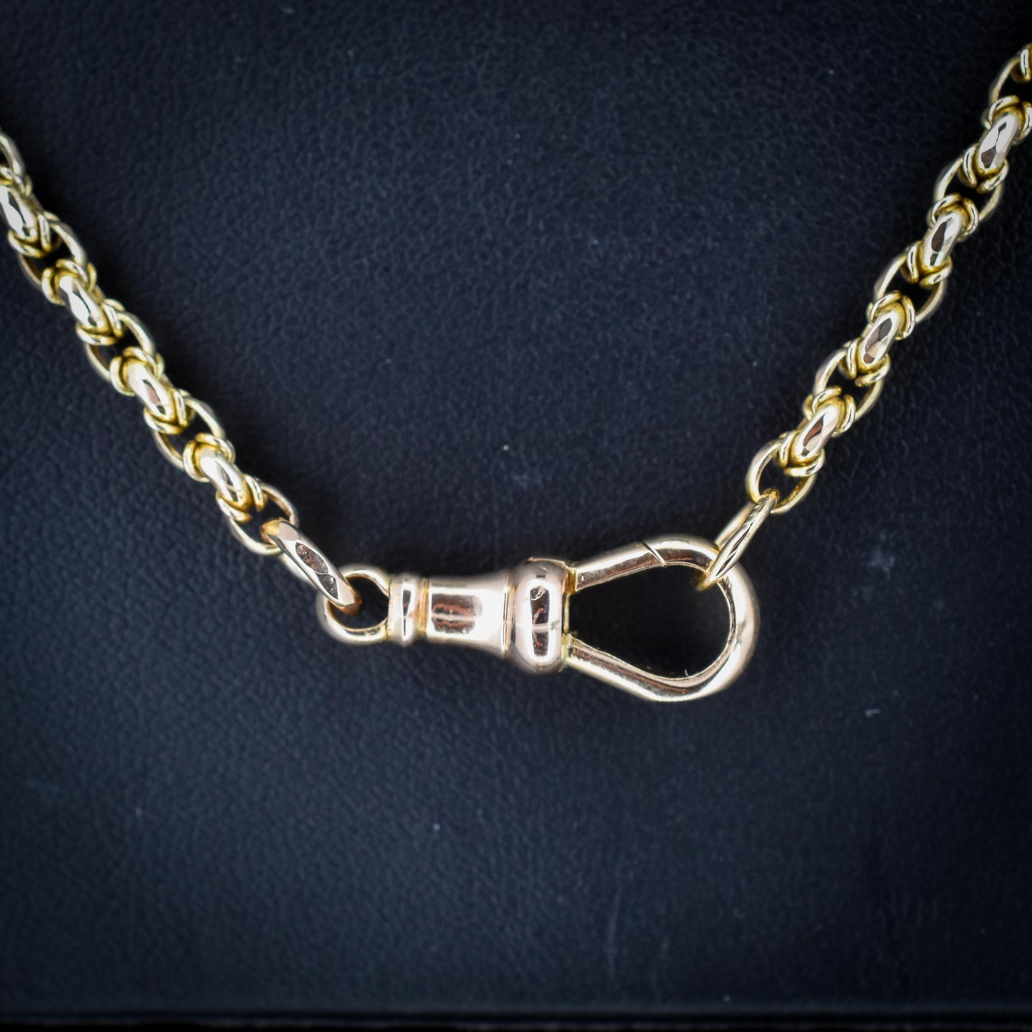 Antique 9ct Yellow Gold Fancy Link Chain Necklace with Dog Clip | 20.75"