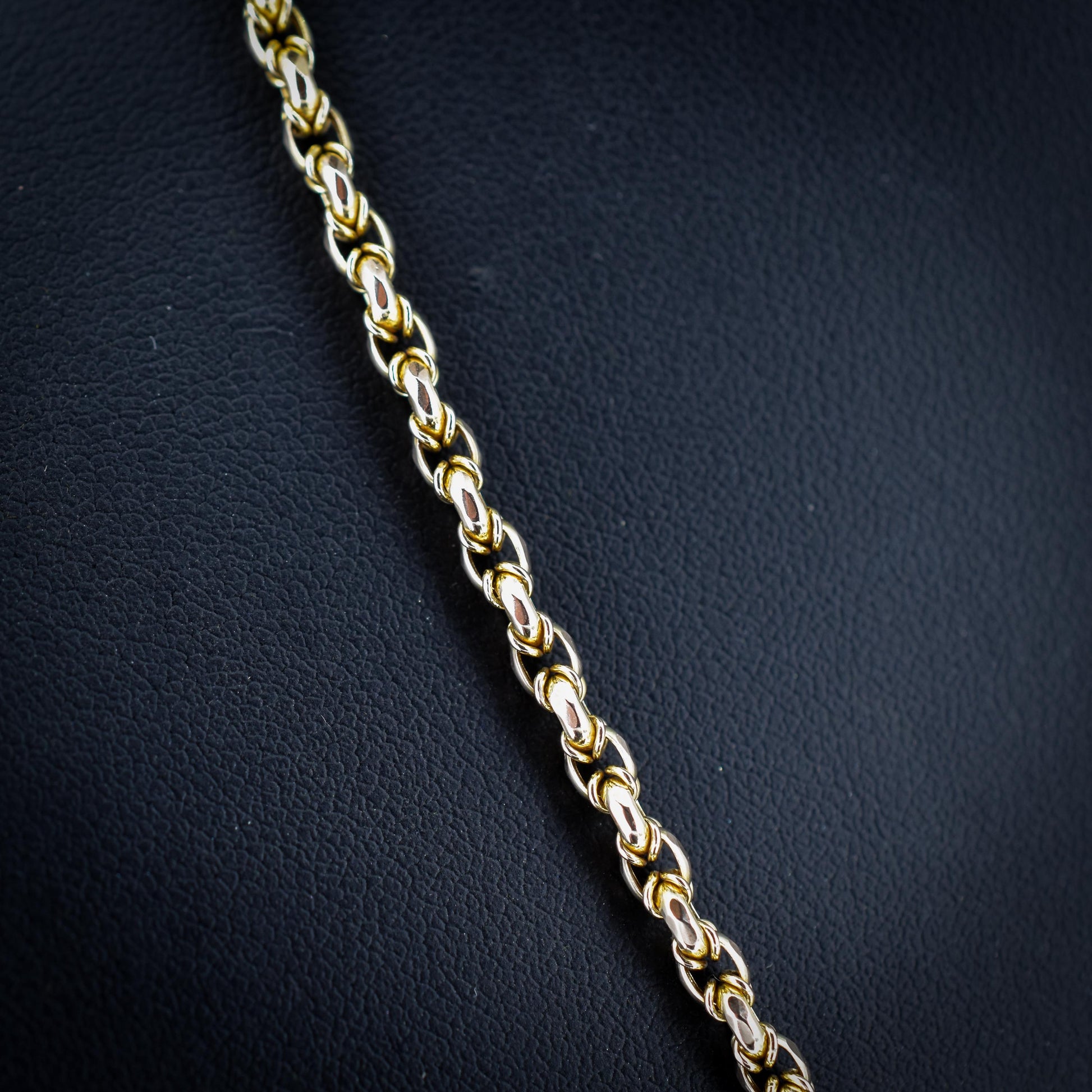 Antique 9ct Yellow Gold Fancy Link Chain Necklace with Dog Clip | 20.75"