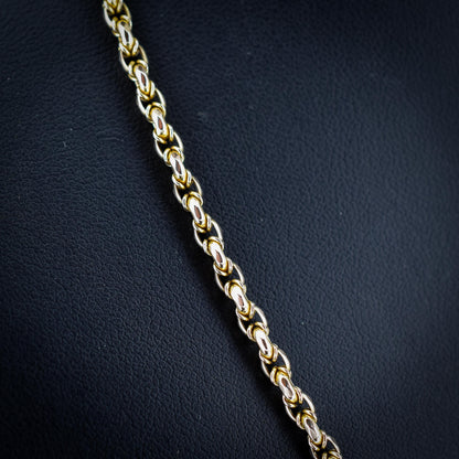 Antique 9ct Yellow Gold Fancy Link Chain Necklace with Dog Clip | 20.75"