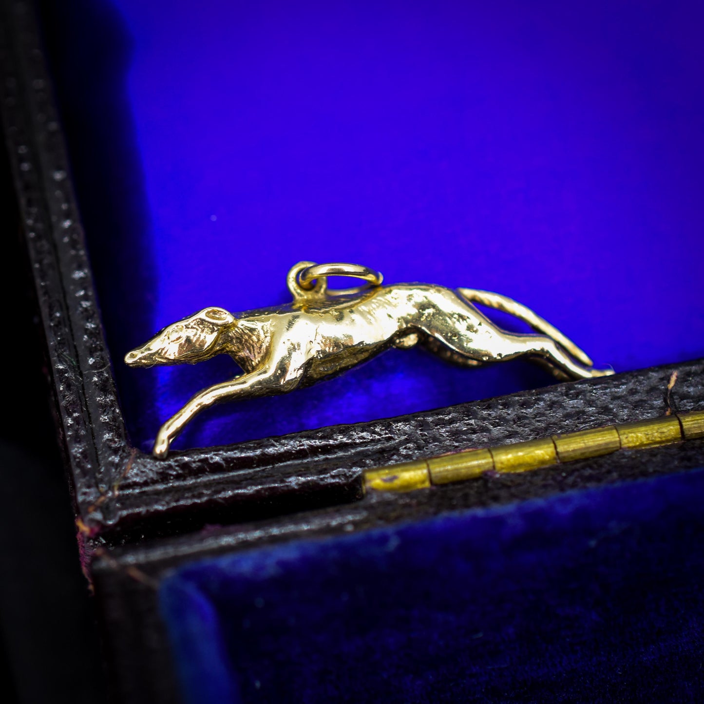 Vintage 9ct Gold Solid Greyhound Dog Charm