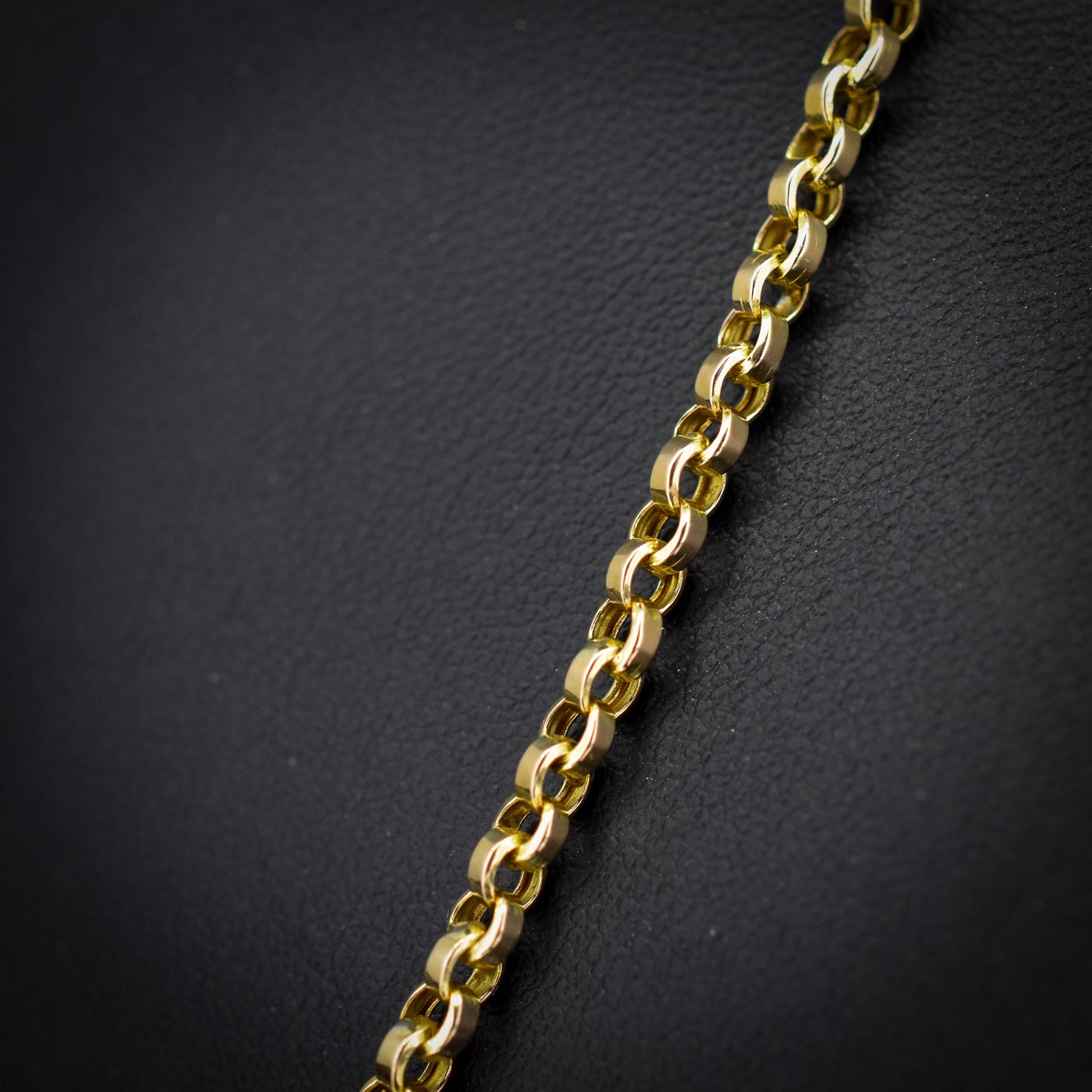 Antique 9ct Gold Rolo Link Chain Necklace with Swivel Dog Clip | 23"