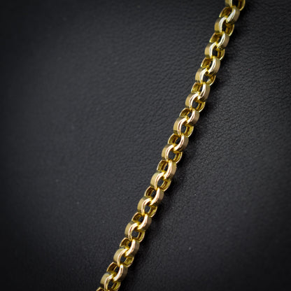 Antique 9ct Gold Rolo Link Chain Necklace with Swivel Dog Clip | 23"