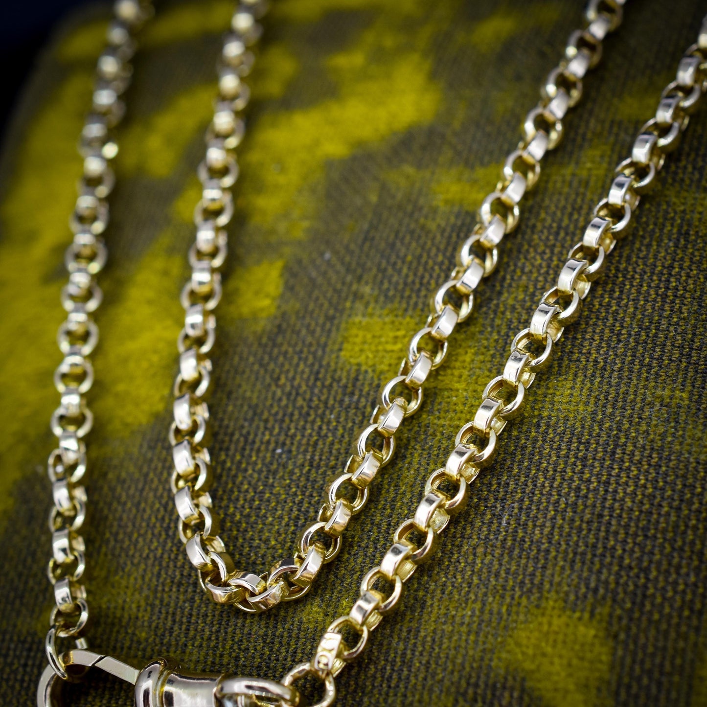 Antique 9ct Gold Rolo Link Chain Necklace with Swivel Dog Clip | 23"