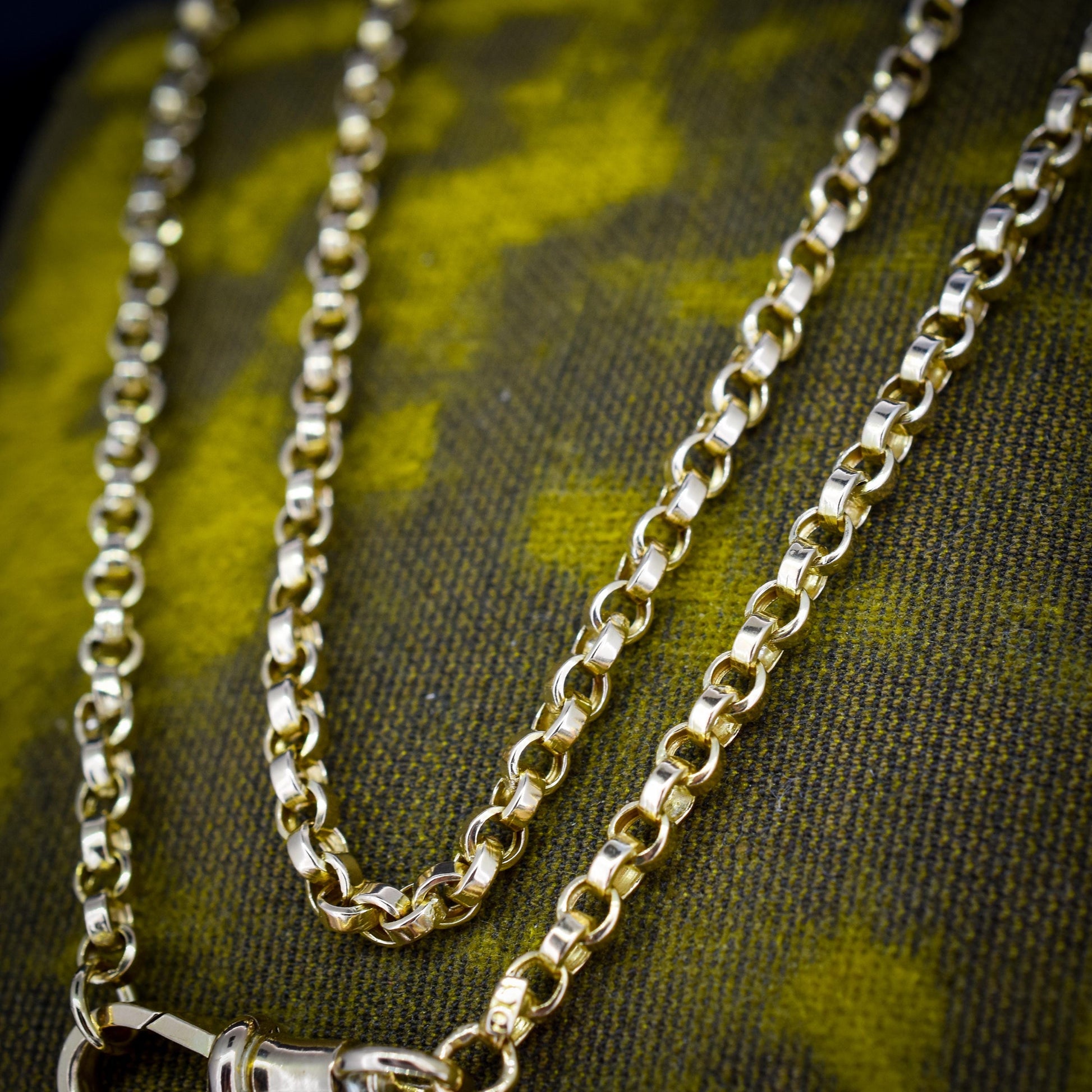 Antique 9ct Gold Rolo Link Chain Necklace with Swivel Dog Clip | 23"