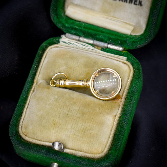 Vintage Miniature Magnifying Glass 9ct Gold Charm Pendant