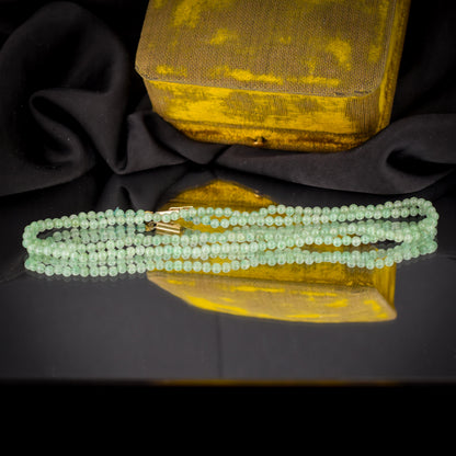 Art Deco Jade Round Beaded Necklace | 23.5"
