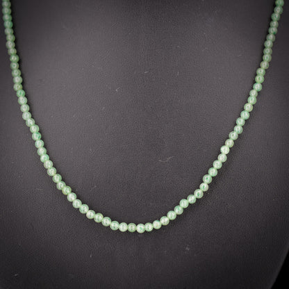 Art Deco Jade Round Beaded Necklace | 23.5"
