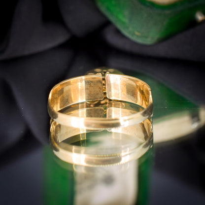Vintage Heart Padlock Drop 'MIZPAH' 9ct Yellow Gold Band Ring