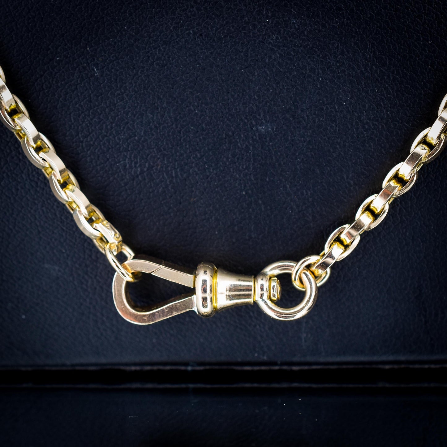 Antique Victorian 9ct Gold Oval Link Chain Necklace with Dog Clip | 20.25"