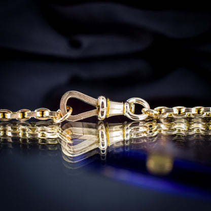 Antique Victorian 9ct Gold Oval Link Chain Necklace with Dog Clip | 20.25"