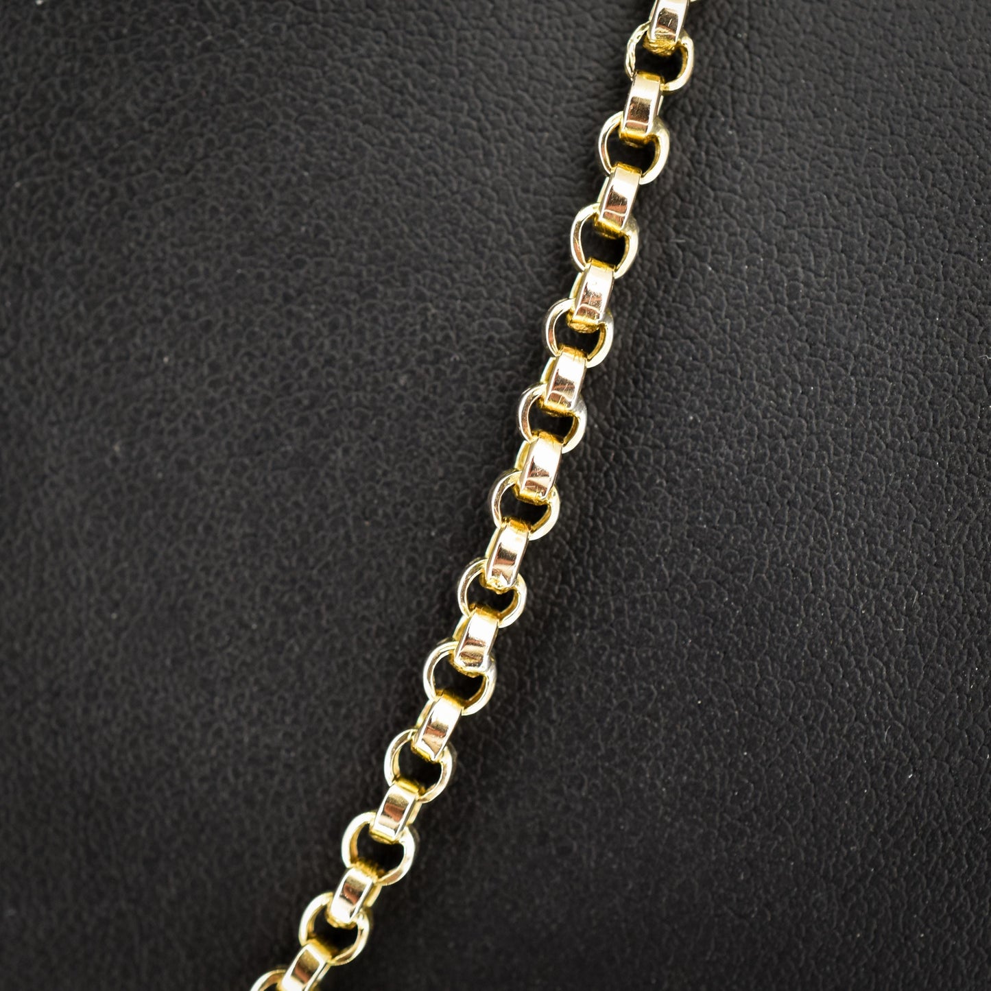 Antique 9ct Gold Rolo Link Chain Necklace with Dog Clip | 22"