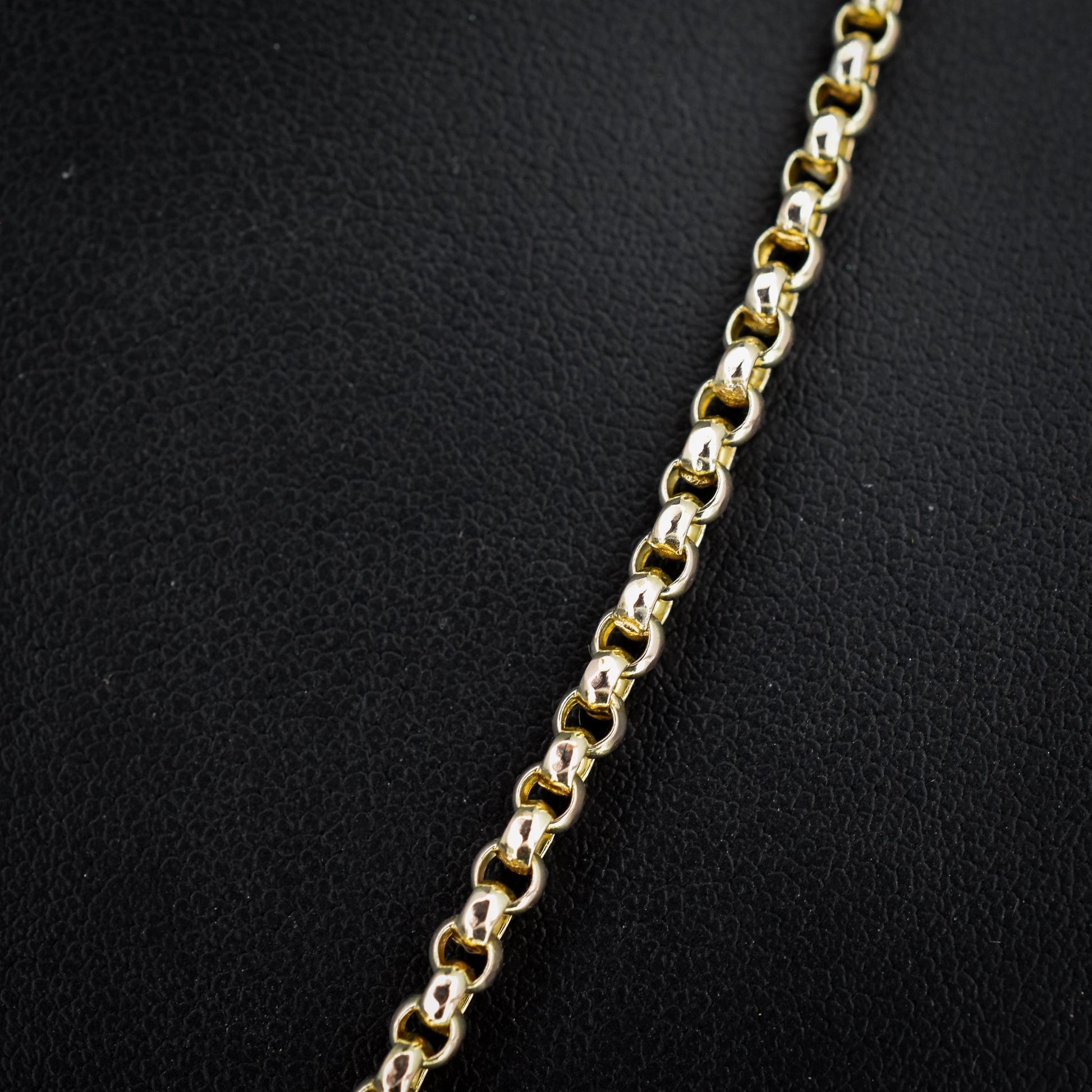 Antique Victorian 9ct Gold Faceted Belcher Link Chain Necklace with Dog Clip | 19.5"