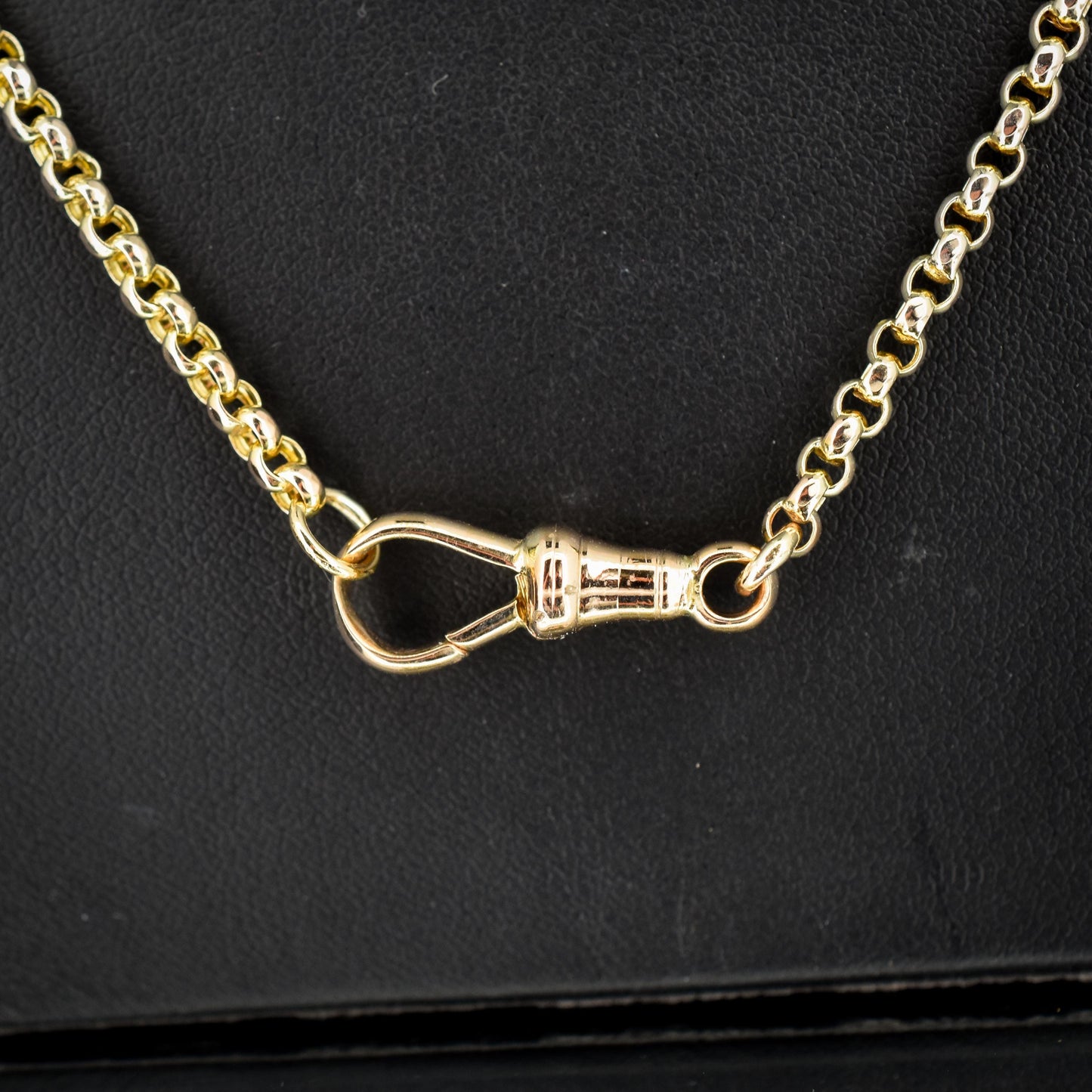 Antique Victorian 9ct Gold Faceted Belcher Link Chain Necklace with Dog Clip | 19.5"