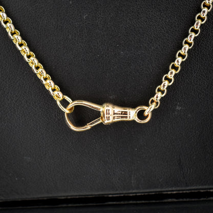 Antique Victorian 9ct Gold Faceted Belcher Link Chain Necklace with Dog Clip | 19.5"