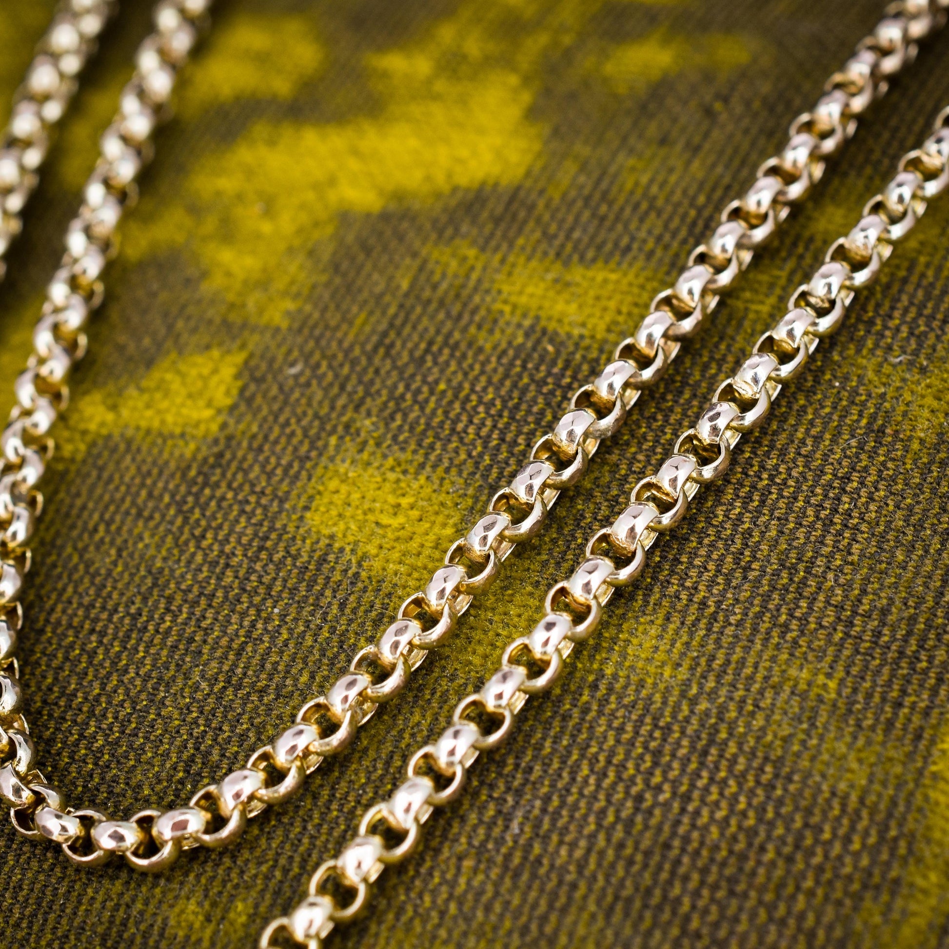 Antique Victorian 9ct Gold Faceted Belcher Link Chain Necklace with Dog Clip | 19.5"