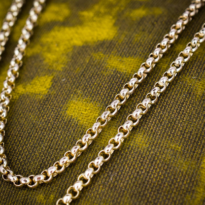 Antique Victorian 9ct Gold Faceted Belcher Link Chain Necklace with Dog Clip | 19.5"