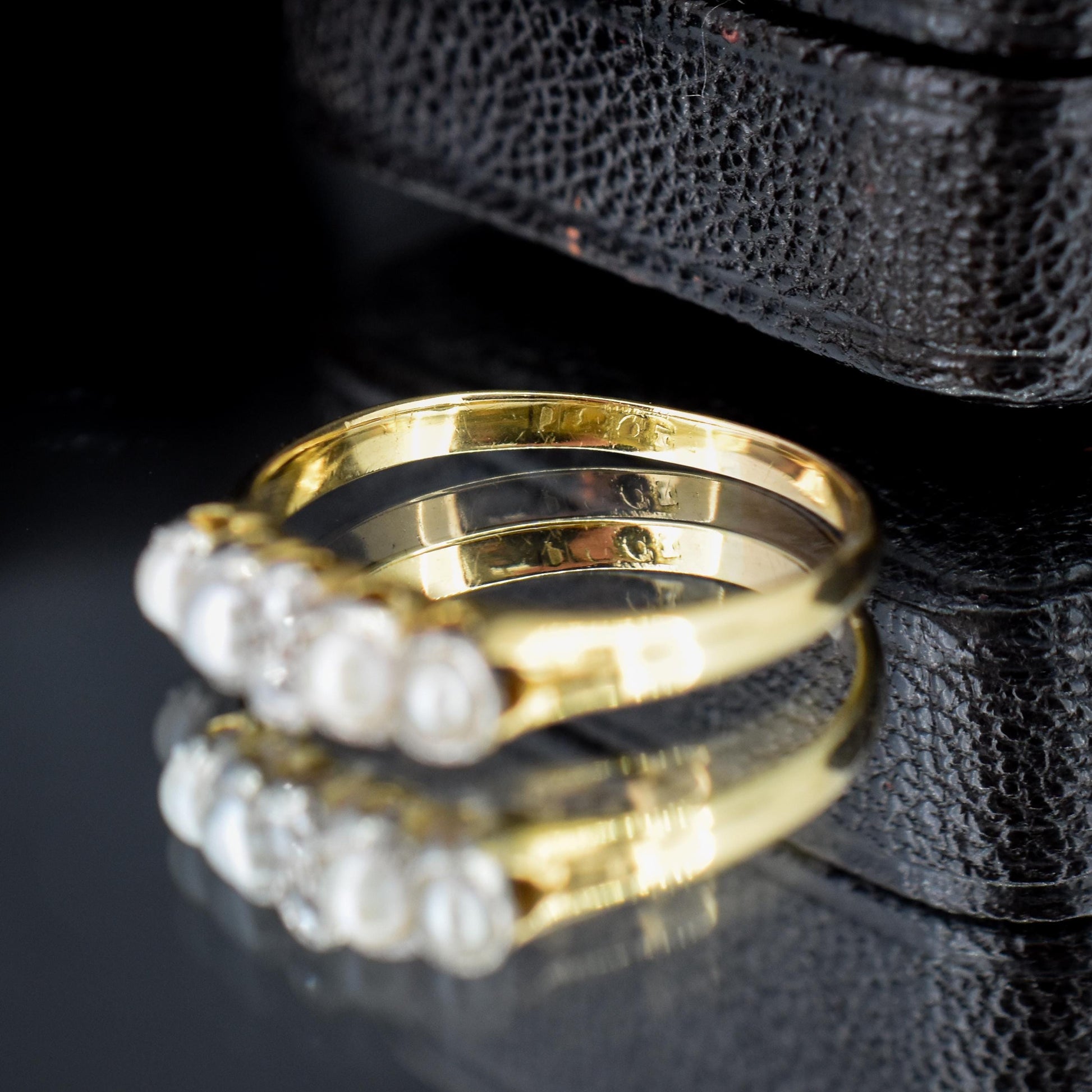 Antique Edwardian 18ct Gold Pearl and Rose-Cut Diamond Ring