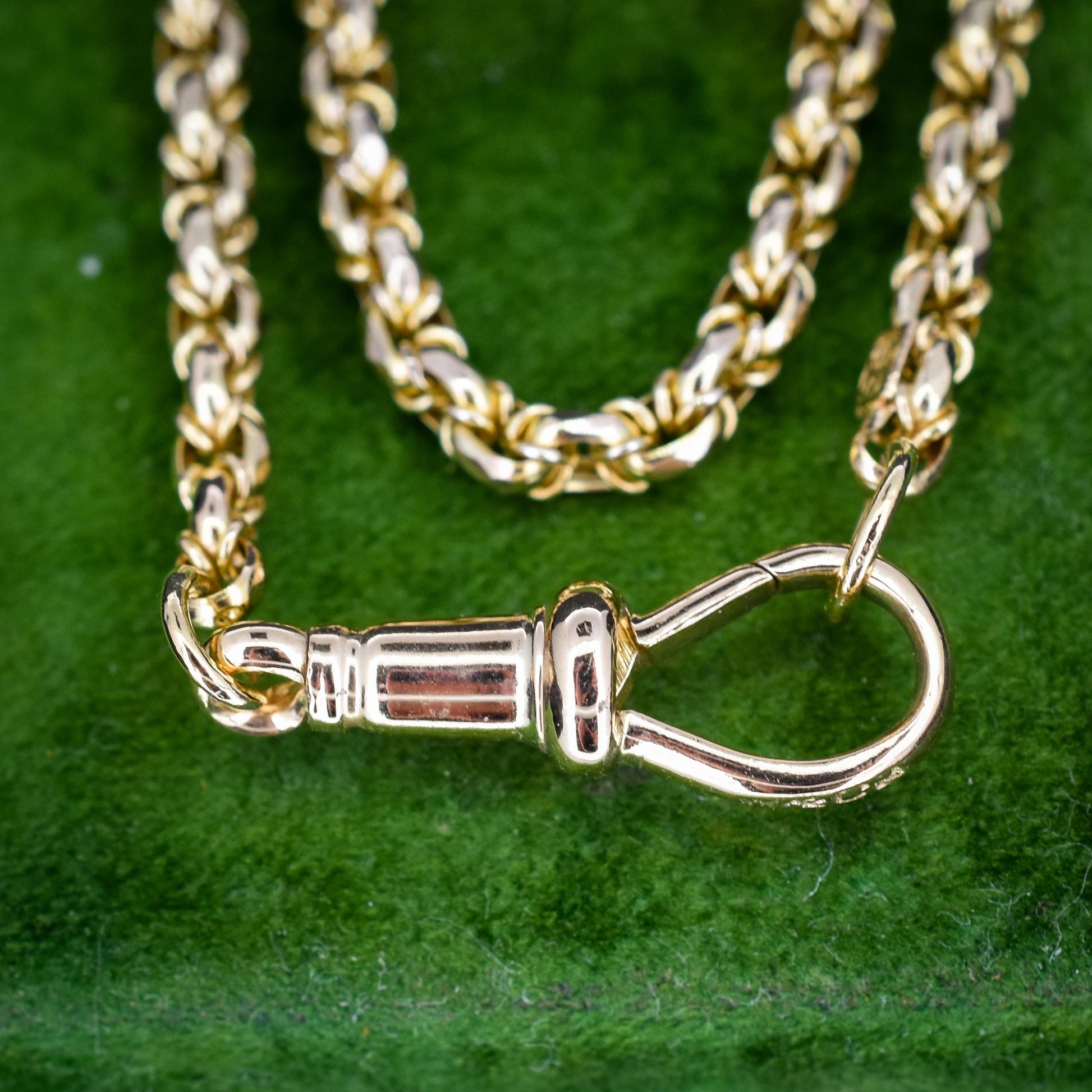 Antique 9ct Yellow Gold Fancy Link Chain Necklace with Dog Clip | 20.5"