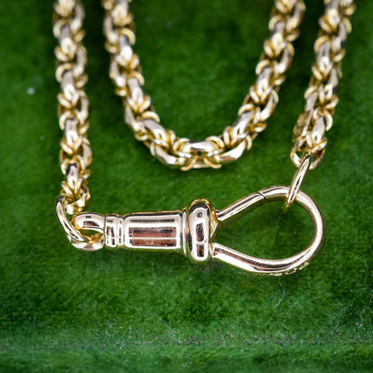 Antique 9ct Yellow Gold Fancy Link Chain Necklace with Dog Clip | 20.5"