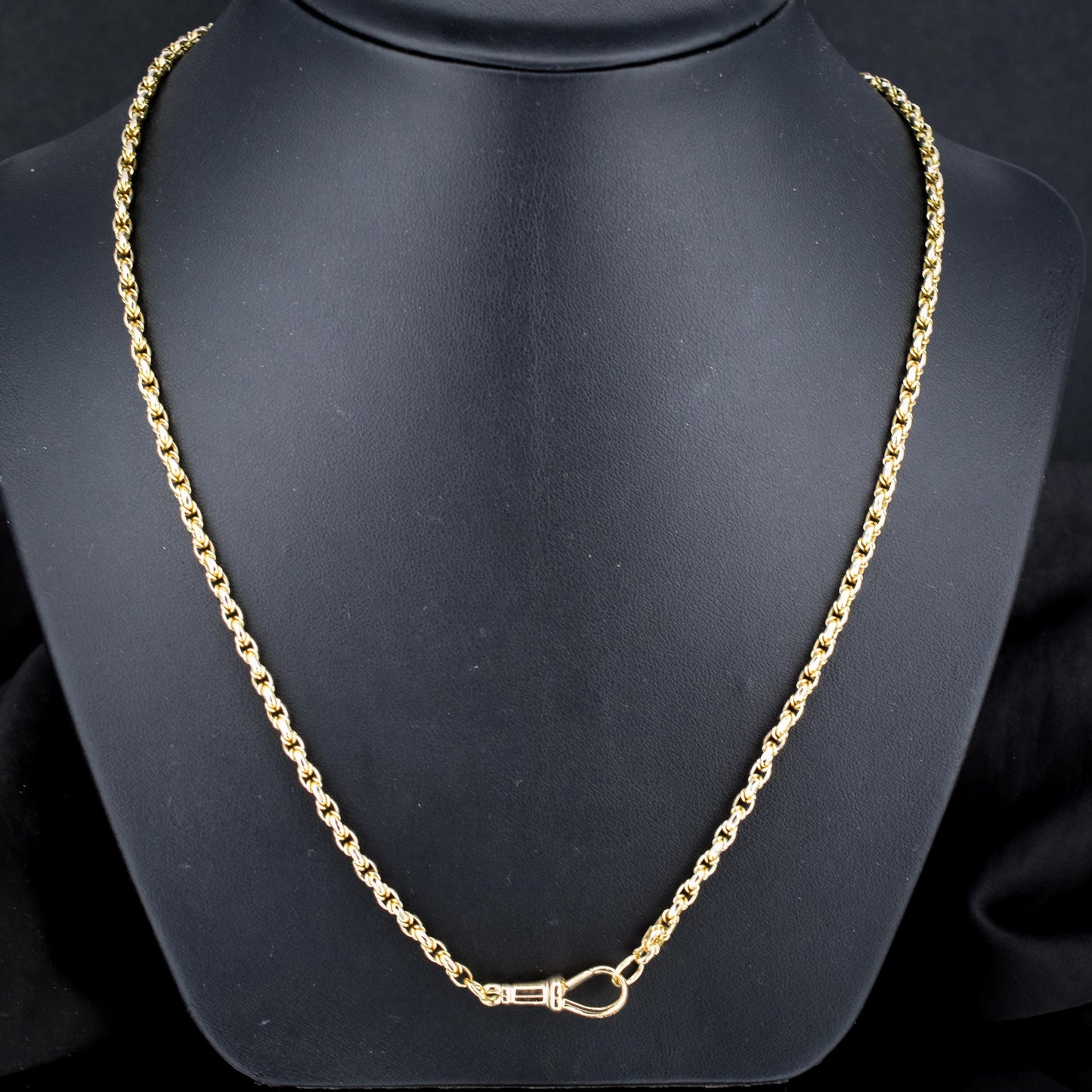 Antique 9ct Yellow Gold Fancy Link Chain Necklace with Dog Clip | 20.5"