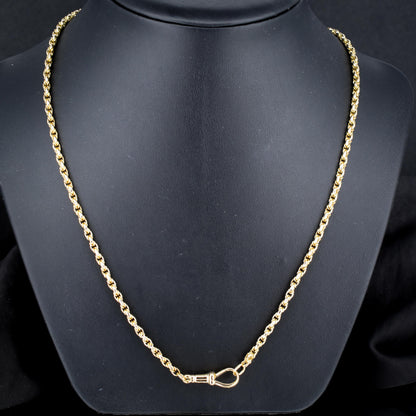 Antique 9ct Yellow Gold Fancy Link Chain Necklace with Dog Clip | 20.5"