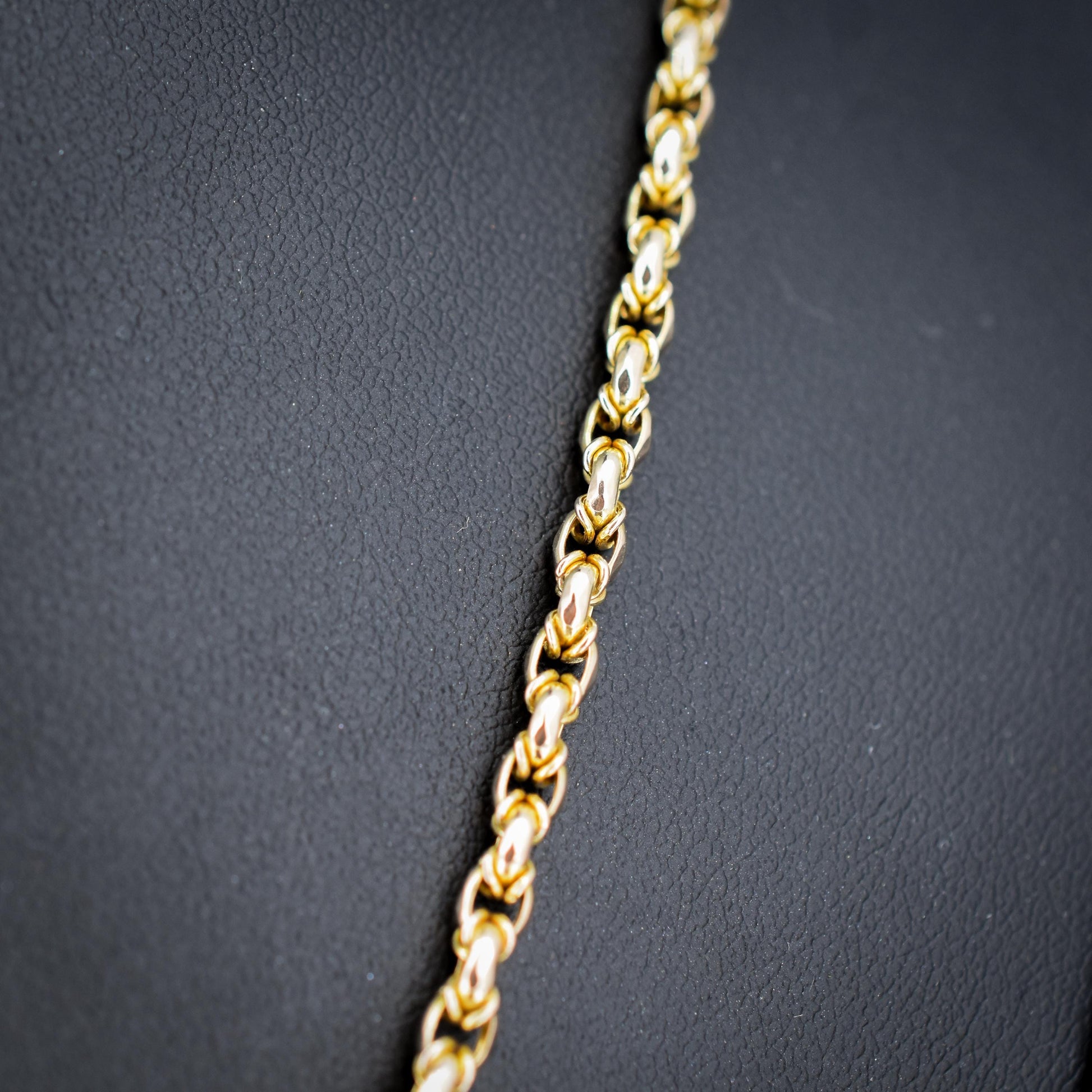 Antique 9ct Yellow Gold Fancy Link Chain Necklace with Dog Clip | 20.5"