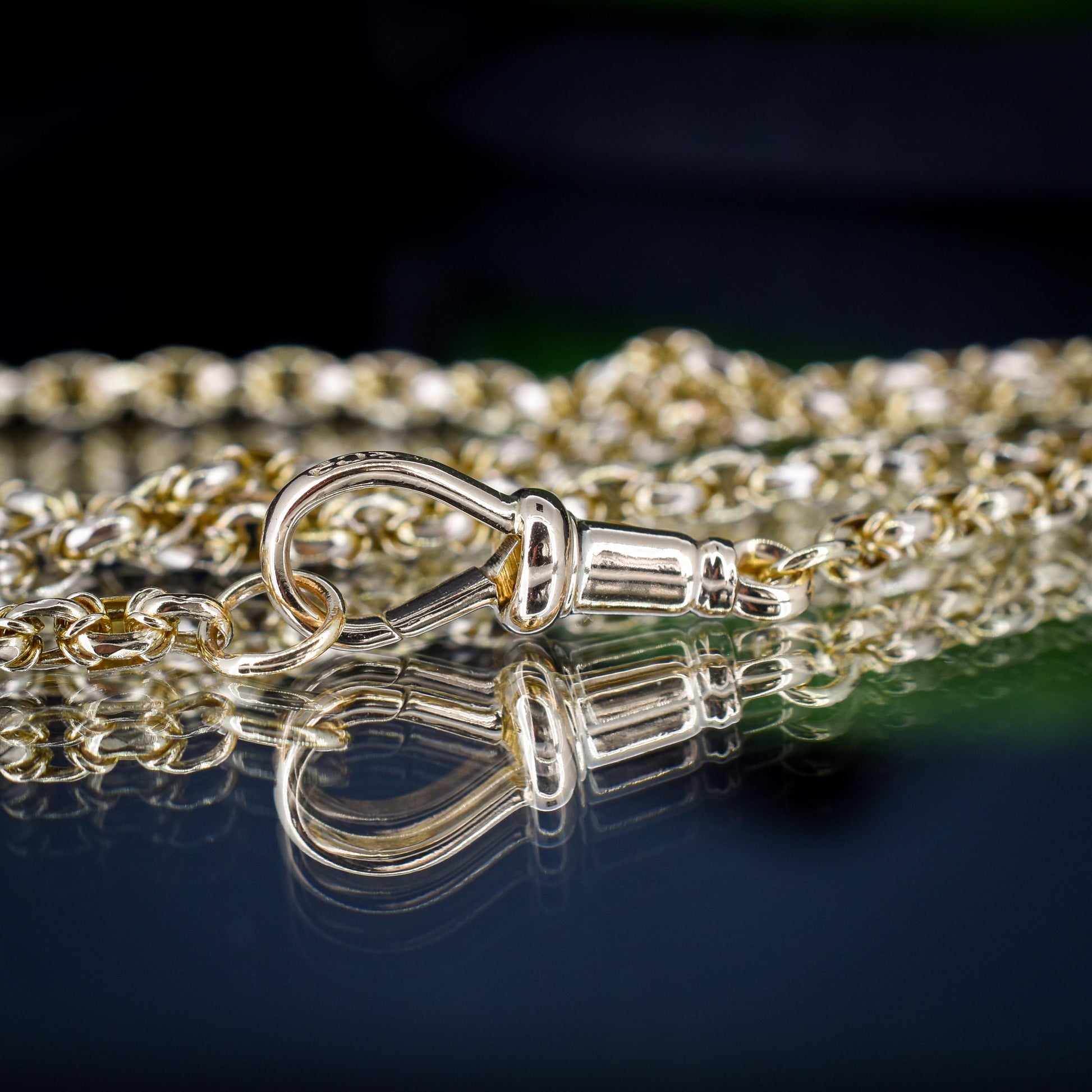 Antique 9ct Yellow Gold Fancy Link Chain Necklace with Dog Clip | 20.5"