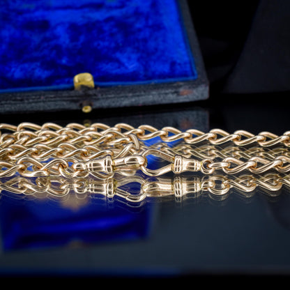 Antique 15ct Gold Oval Link Albert Watch Chain Necklace | 15.75" | B'ham 1922