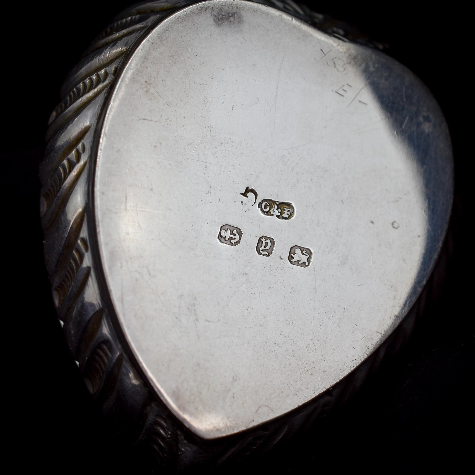 Antique Birmingham 1898 Sterling Silver Heart Jewellery Ring Box