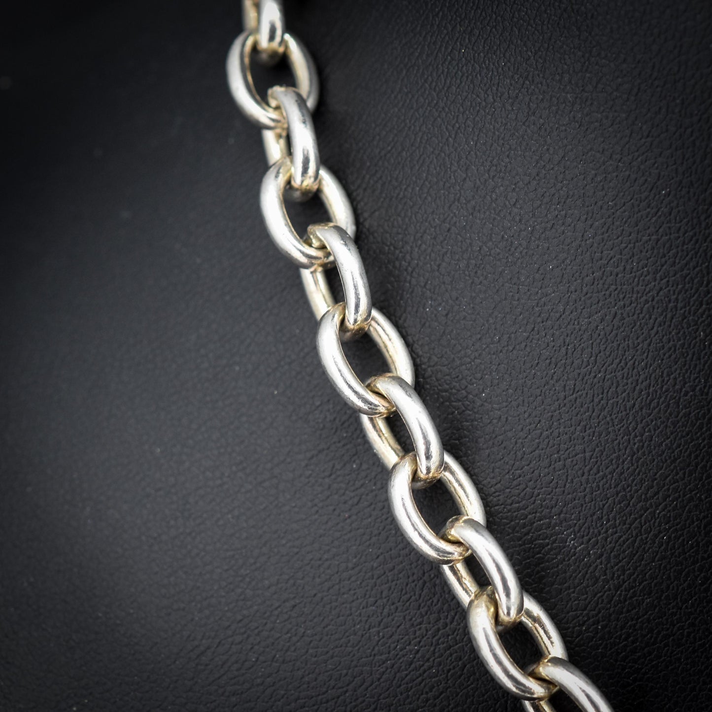 Vintage Sterling Silver Cable Link Watch Chain Necklace with T-Bar and Dog Clips – 21"