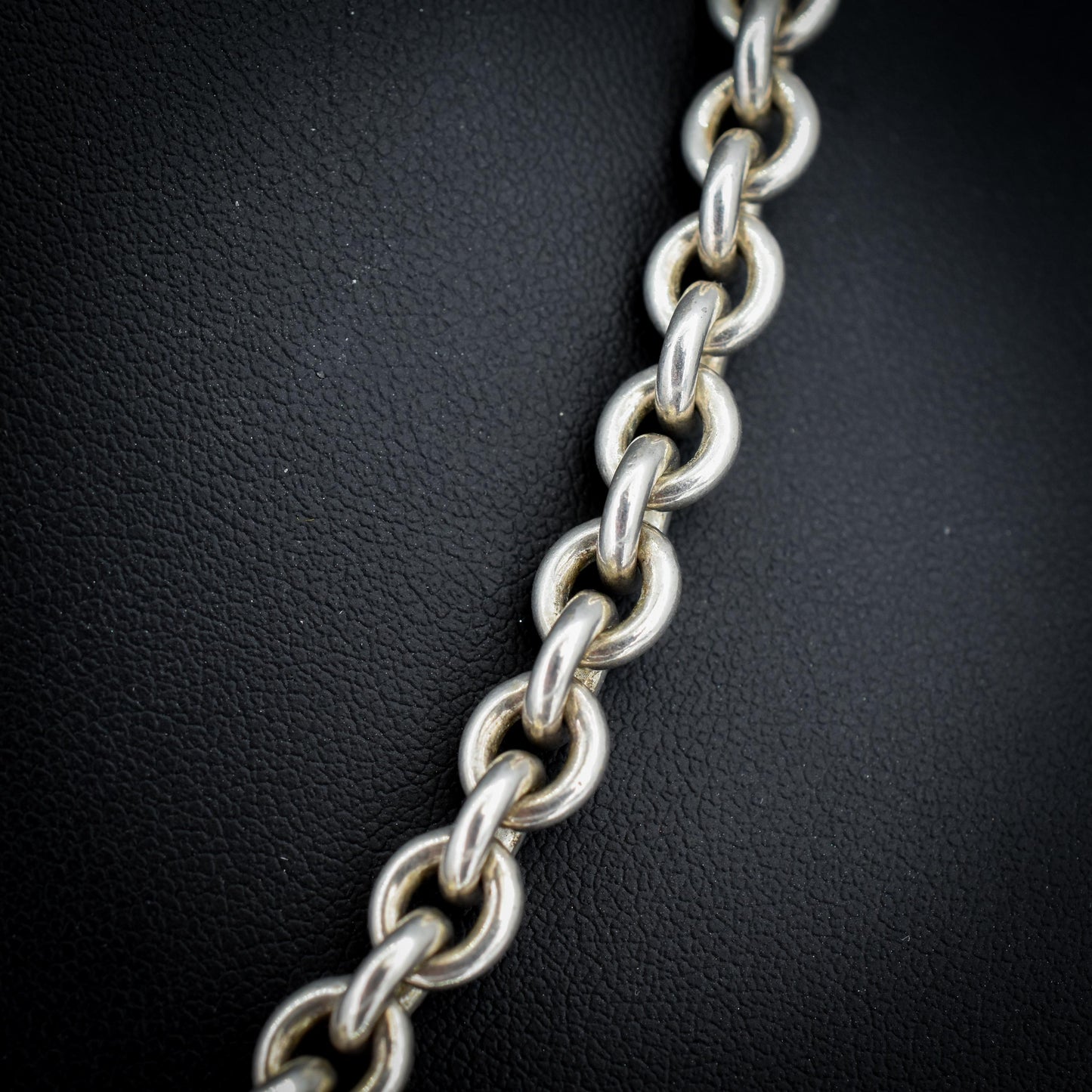 Vintage Sterling Silver Oval Cable Link Chain Necklace with Dog Clip – 16"