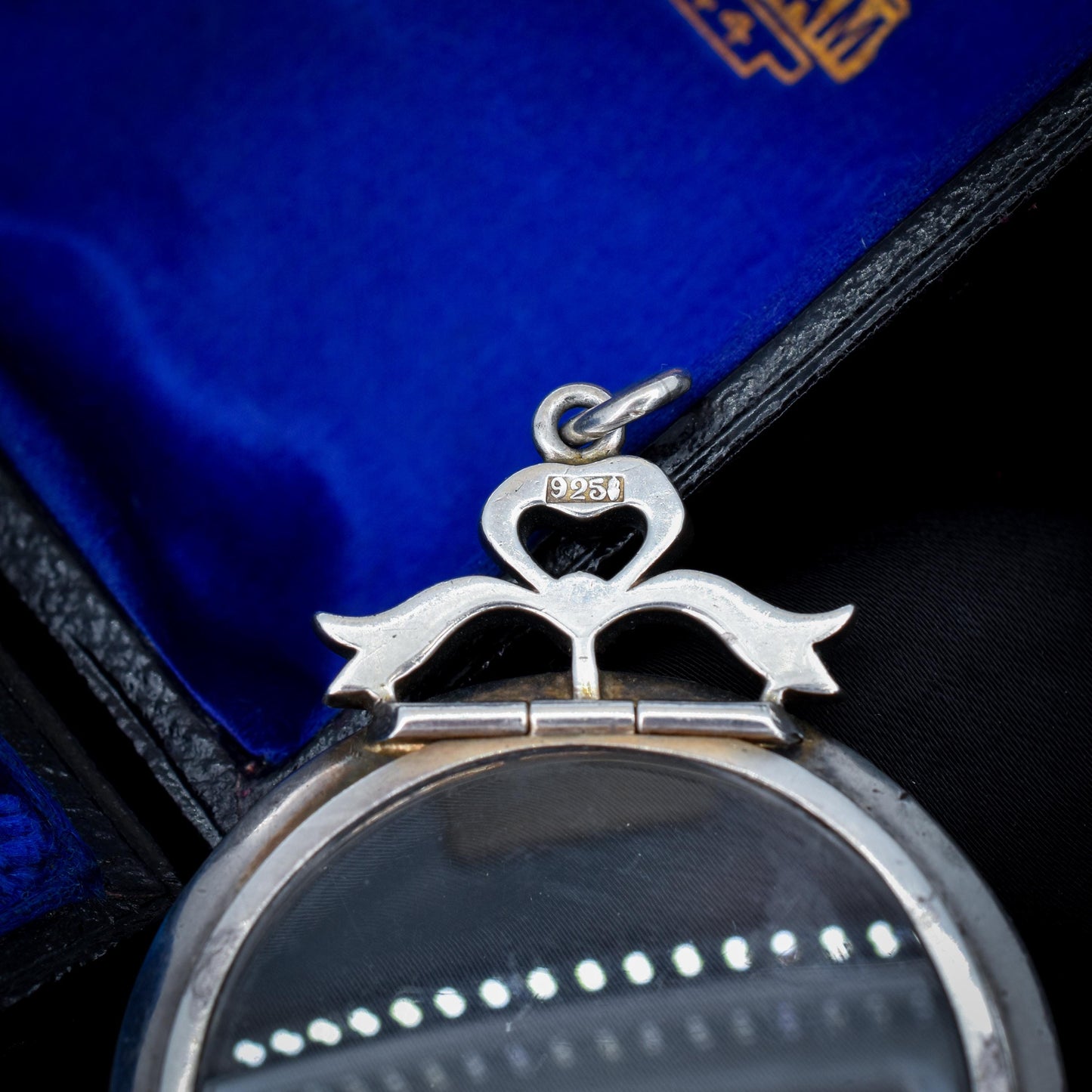Antique Edwardian Old Cut Paste Silver Glass Shaker Bow Locket Pendant | Circa. 1905