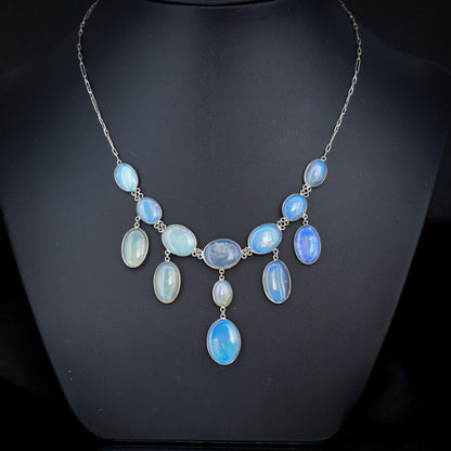 Antique Edwardian Opal Fringe Festoon Necklace | 16"