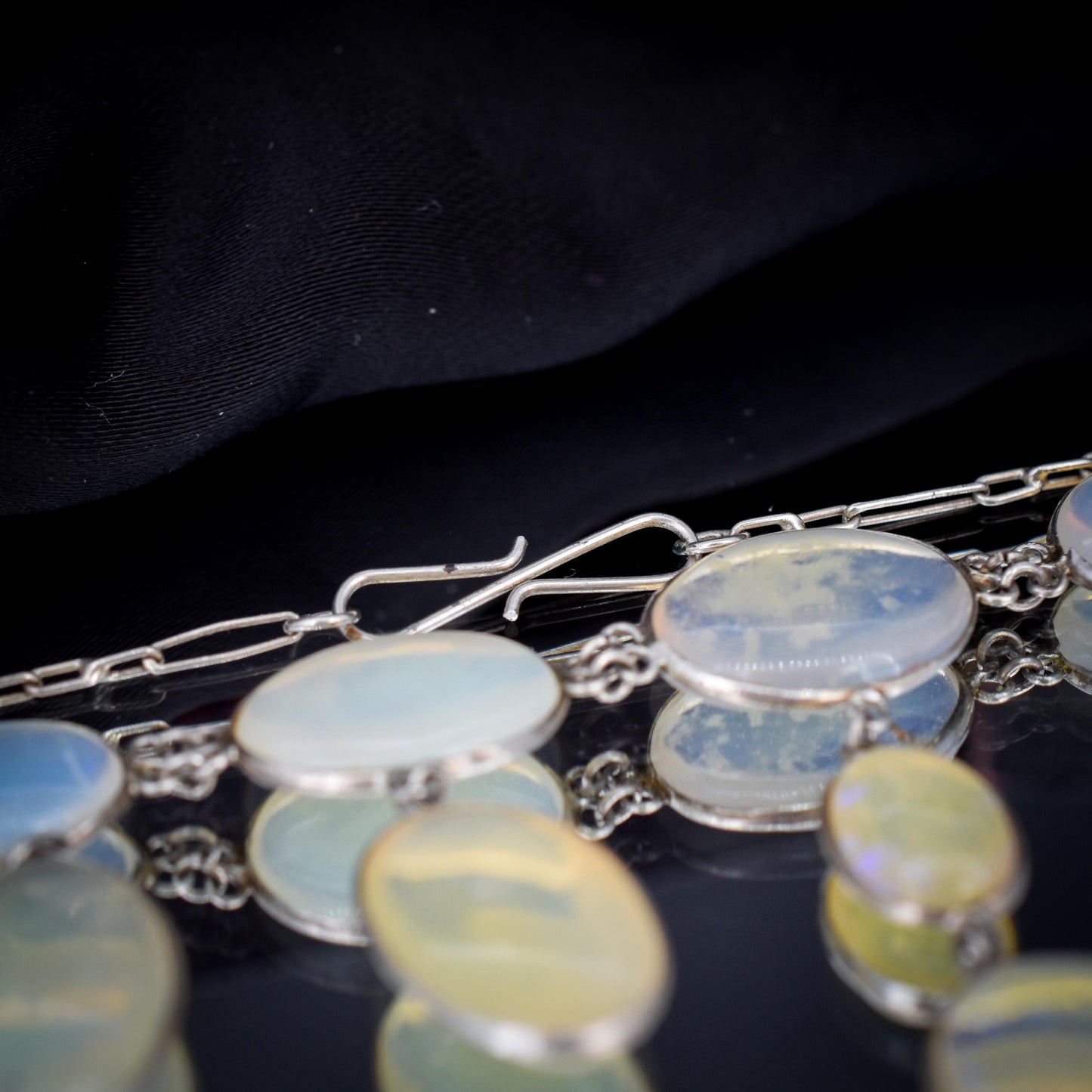 Antique Edwardian Opal Fringe Festoon Necklace | 16"
