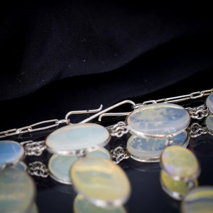 Antique Edwardian Opal Fringe Festoon Necklace | 16"