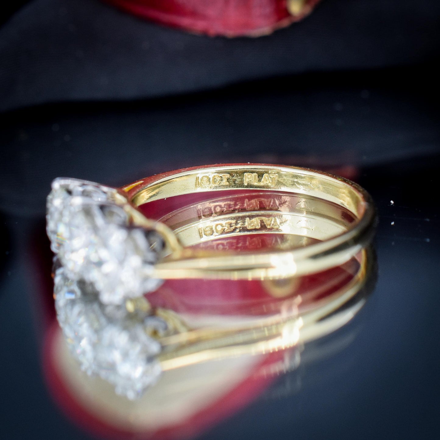 1.60ct Old Cut Diamond Three-Stone 18ct Yellow Gold and Platinum Ring