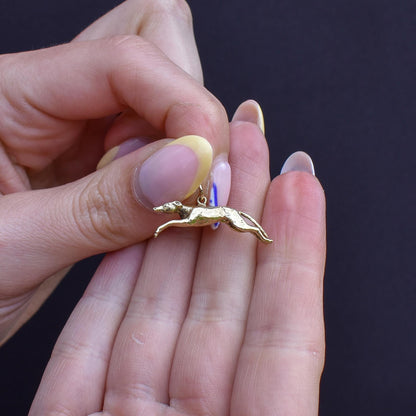Vintage 9ct Gold Solid Greyhound Dog Charm