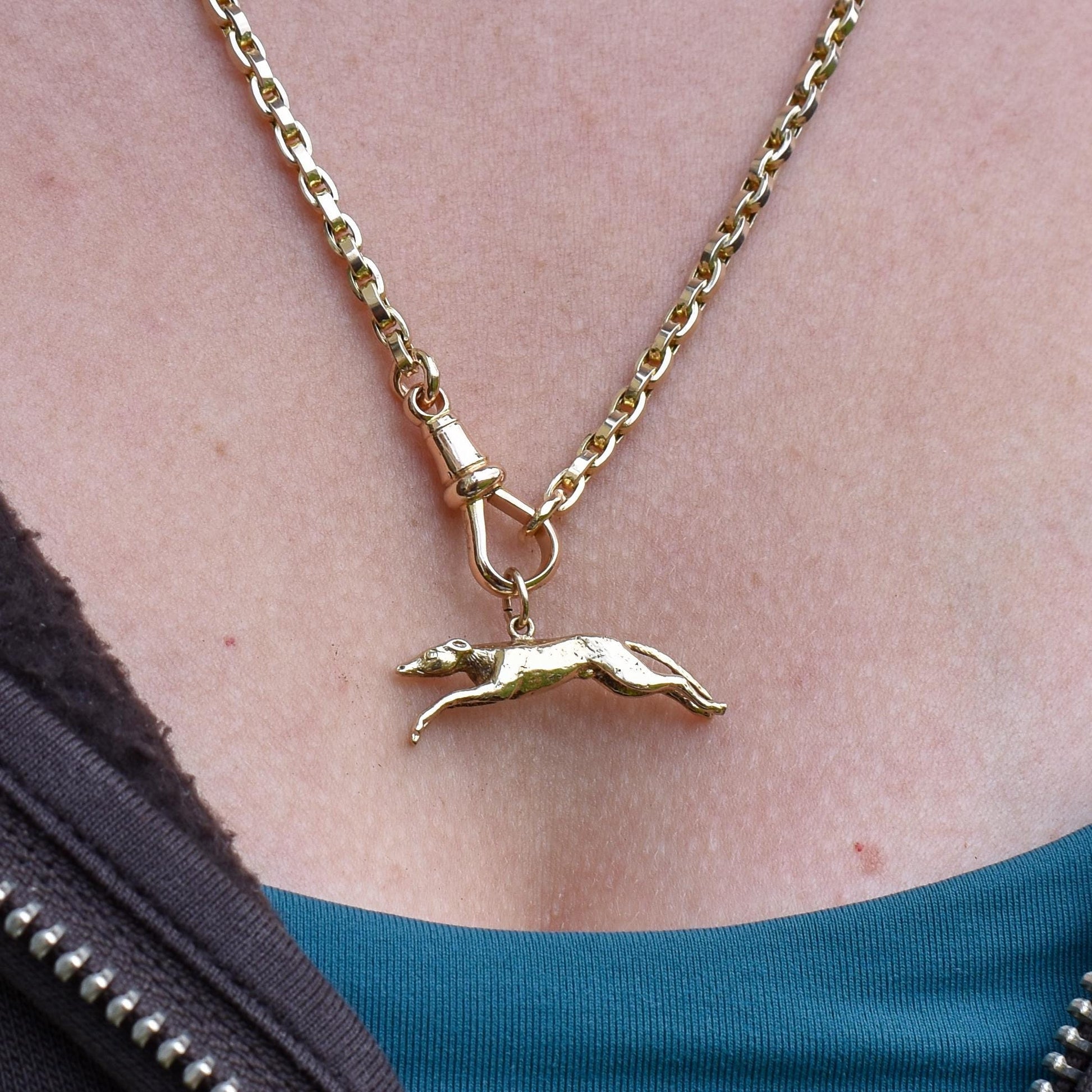Vintage 9ct Gold Solid Greyhound Dog Charm