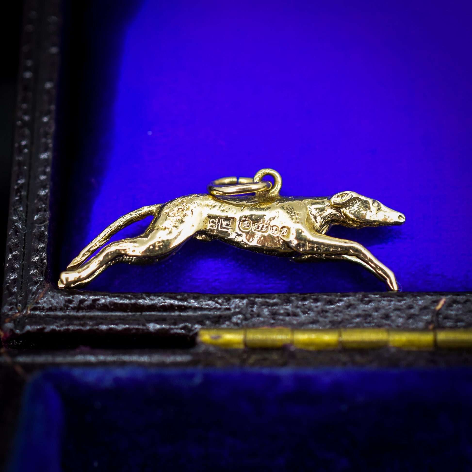 Vintage 9ct Gold Solid Greyhound Dog Charm