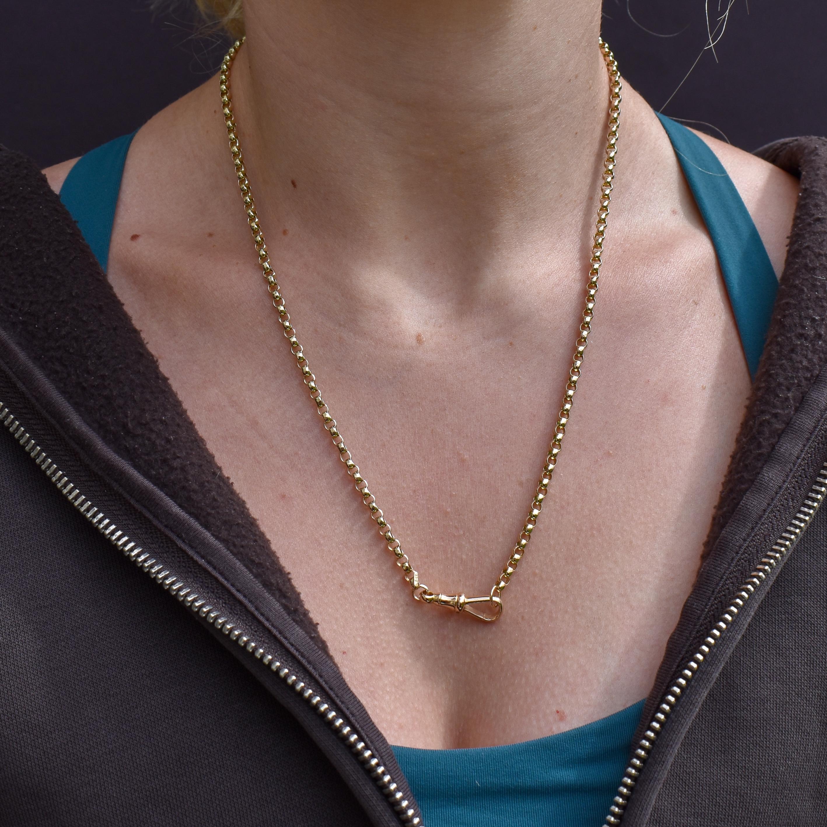 Antique Victorian 9ct Yellow Gold Faceted Belcher Link Chain