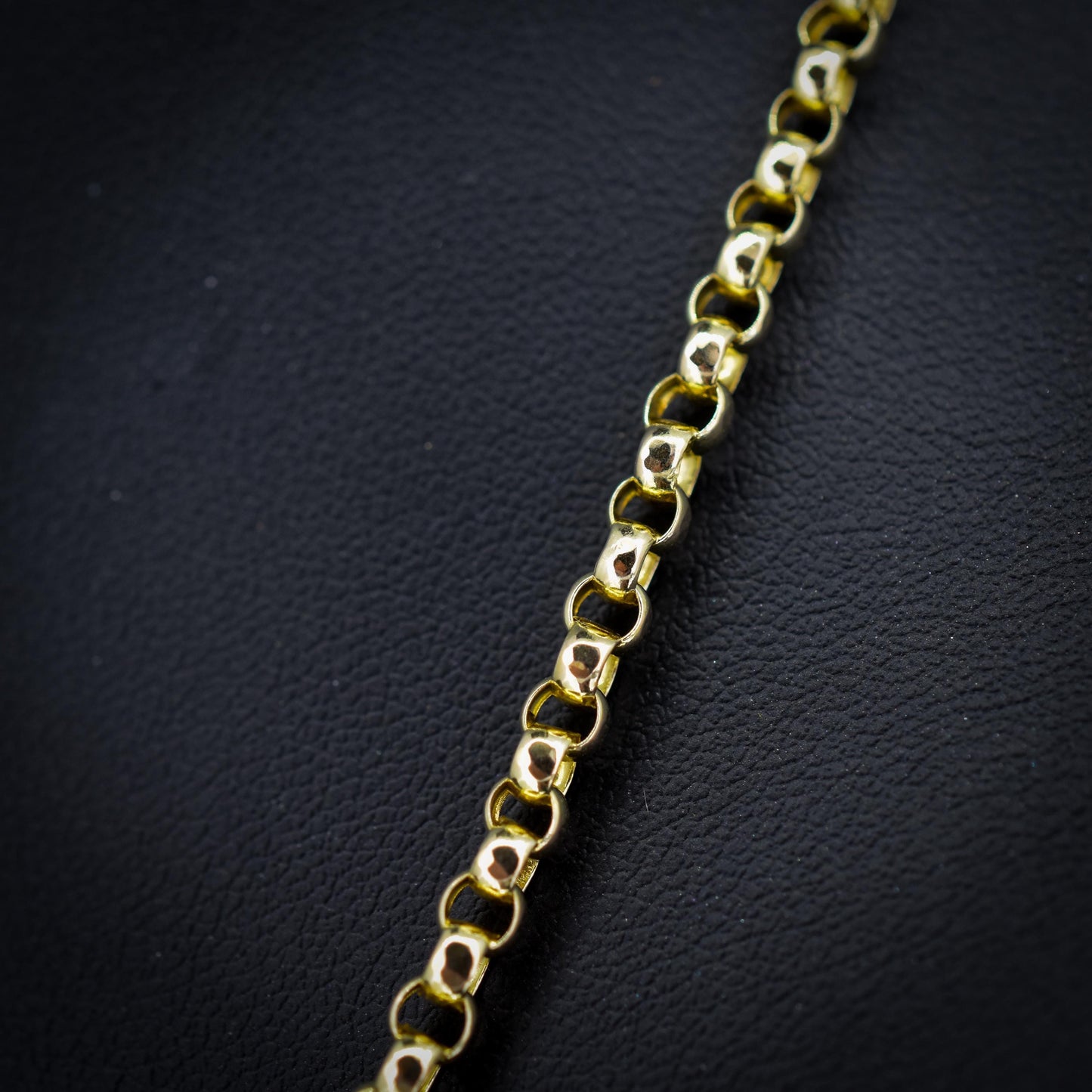 Antique Victorian 9ct Yellow Gold Faceted Belcher Link Chain Necklace with Dog Clip | 20.5"